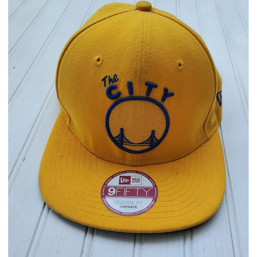 New Era 9FIFTY Golden State Warriors The City Snapback Hat Yellow Blue NBA OSFM